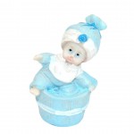 Figurica Dojenček na košu - modri